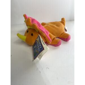 7" Floppy Friends Trixie Dinosaur Stuffed Animal Bean Plush Triceratops 90s GMA